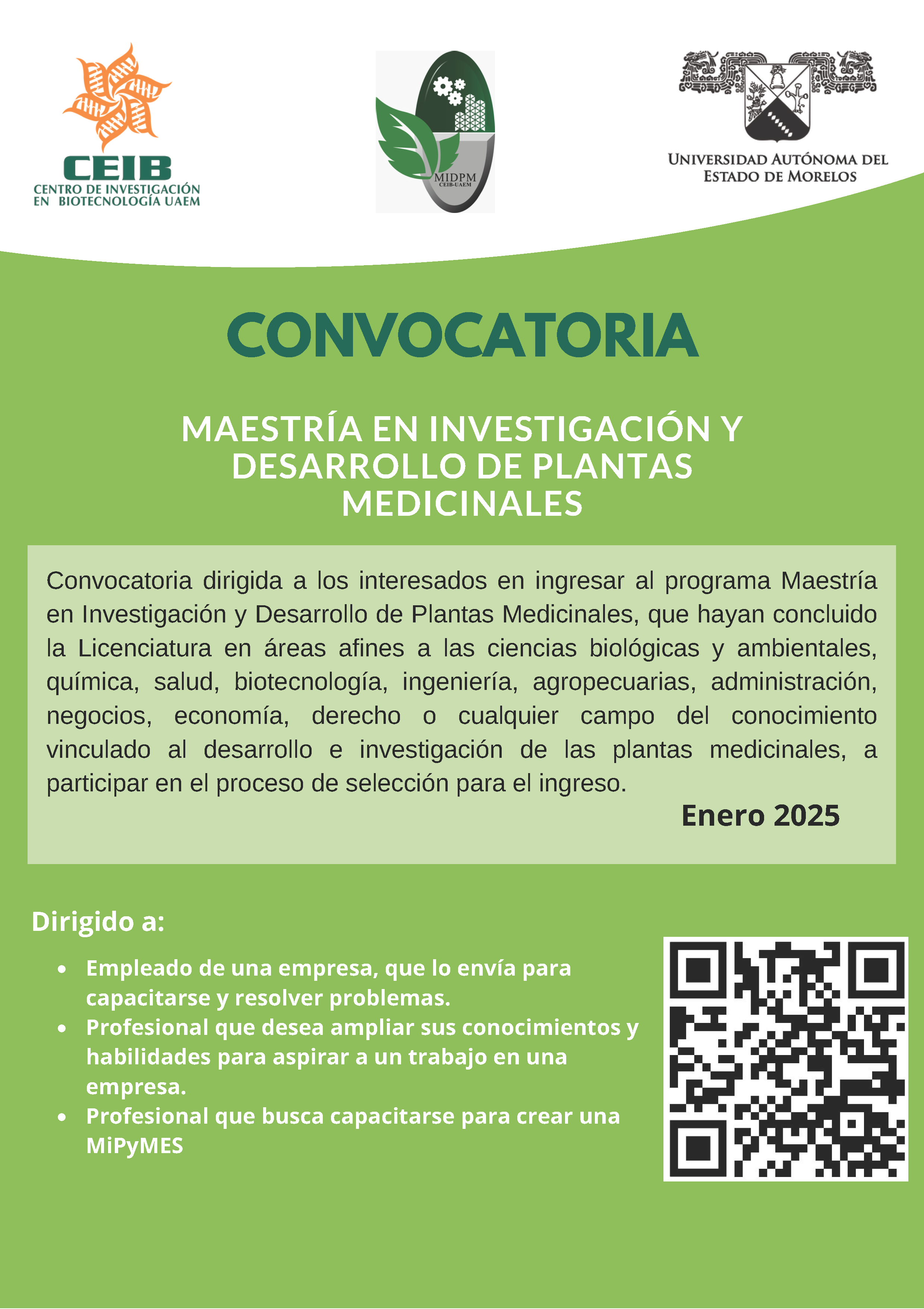 Maestría en Investigación y Desarrollo de Plantas Medicinales – Ingreso Enero 2025