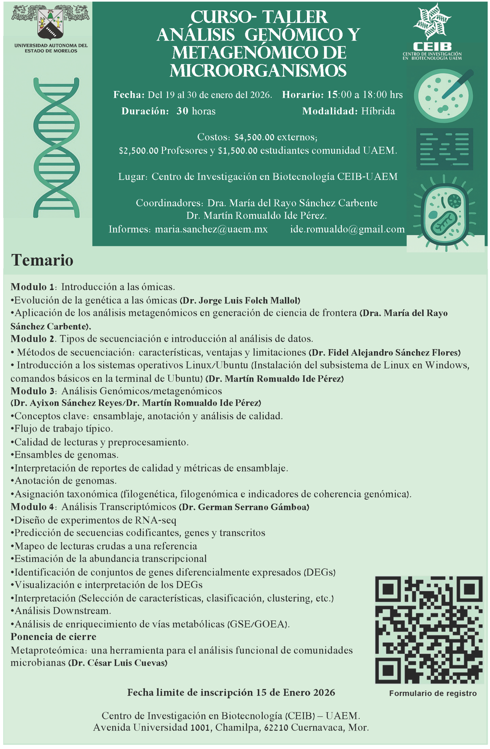 Curso-Taller “Análisis Genómico y Metagenómico de Microorganismos