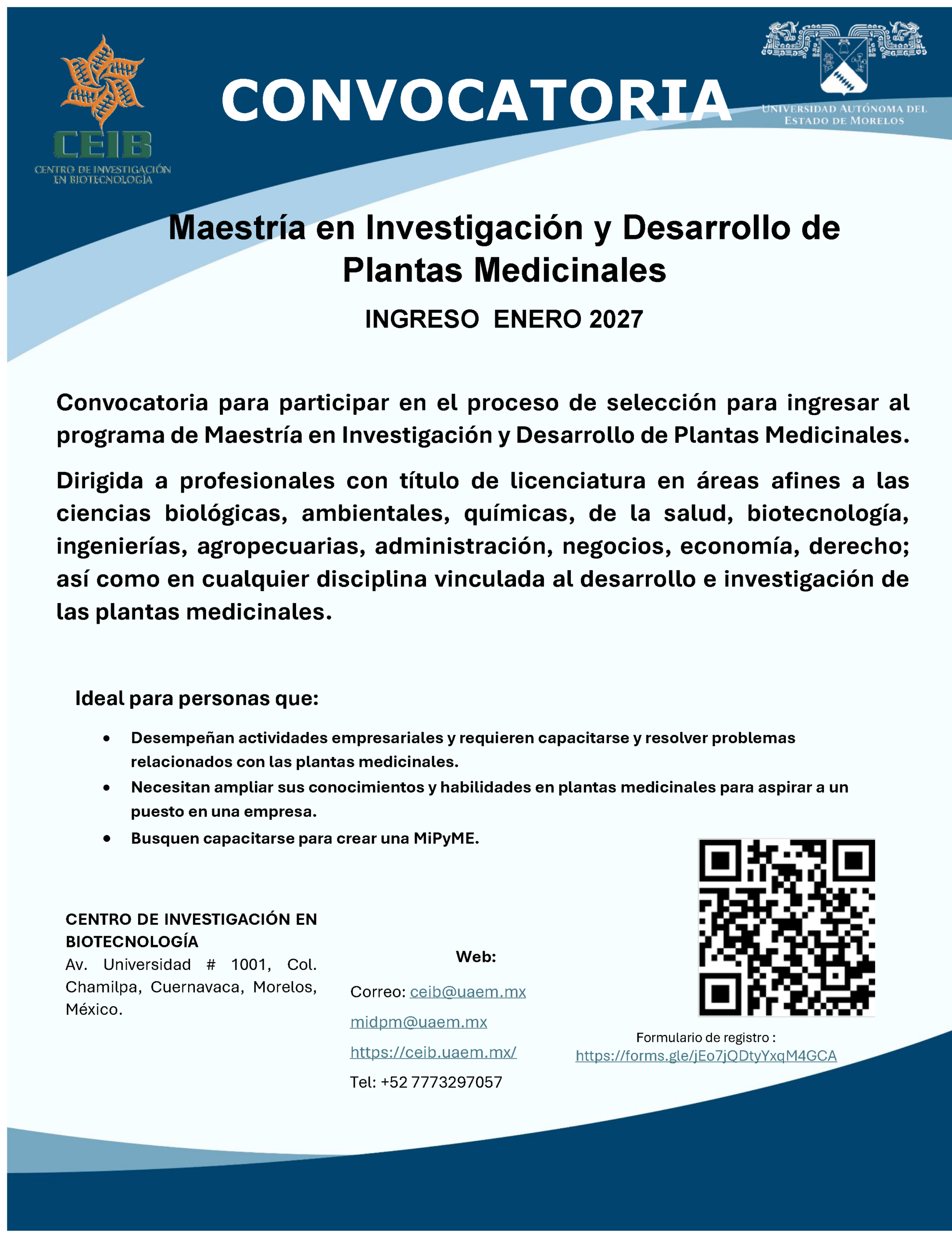 Maestría en Investigación y Desarrollo de Plantas Medicinales